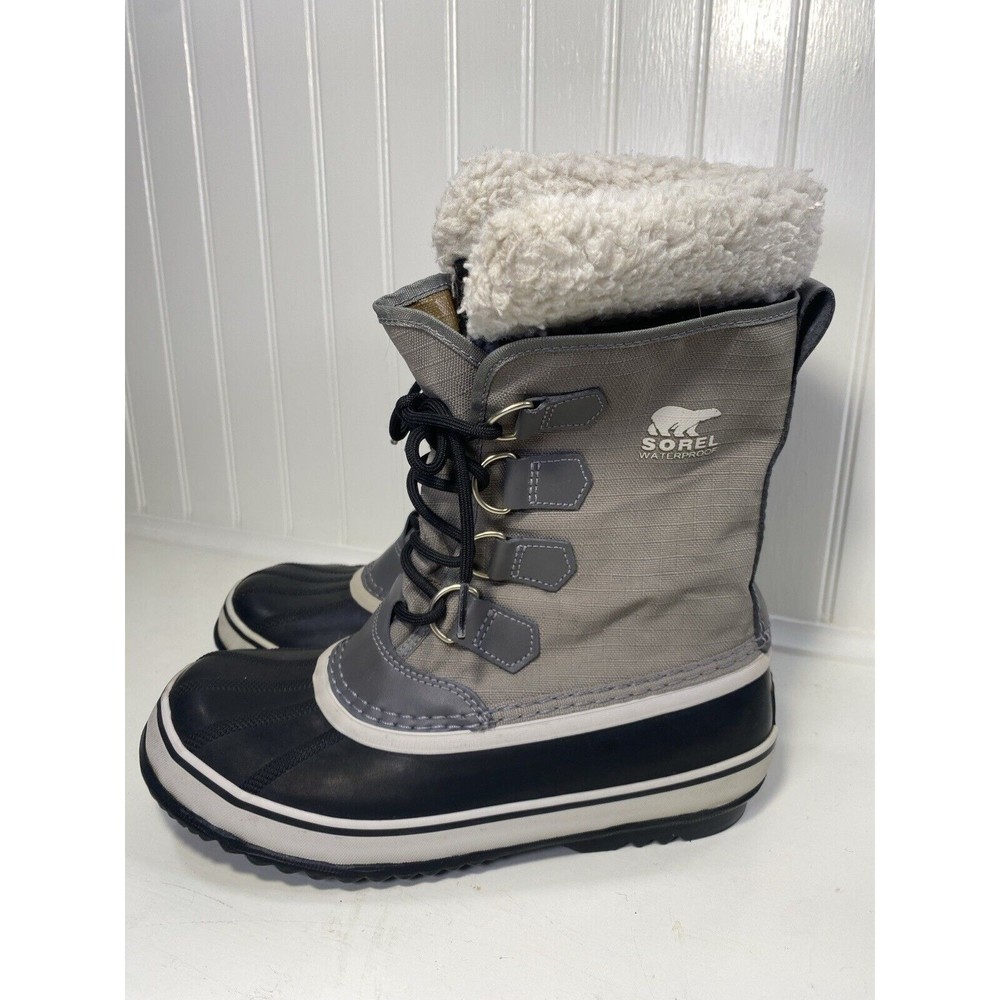 Winter Boots Womens Waterproof Snow Boots SOREL Winter Carnival Gray Size 8